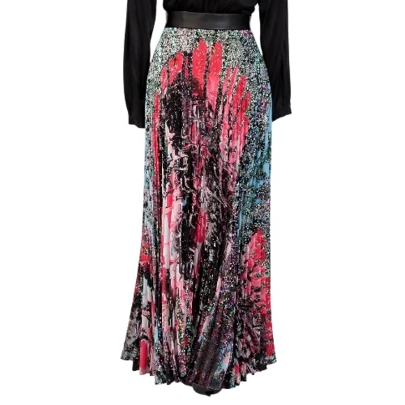 Christopher Kane “Mindscape” Pleated Midi Skirt – Size 6, Mutlicolor, NWT - Picture 6 of 13